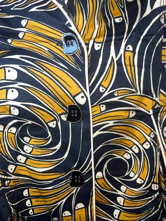 Farm Rio Toucan Spirals Blazer NWT Off White Tropical Print Jacket S - Picture 6 of 16